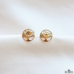"Pil" gold earrings with tree of life