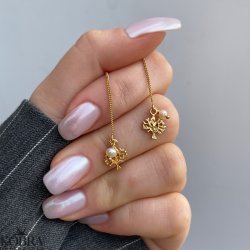 "Tika" livets tr reringe med lille perle i 14 karat forgyldt