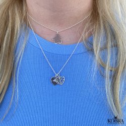 Livets tr slv hjerte halskde med indgravering