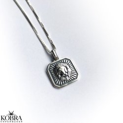 "Icon" stjernetegns halskde i sterling slv med panzerkde