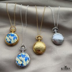 Necklace with small pocket watch, with personal engraving