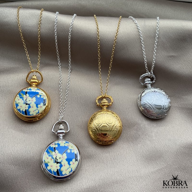 Necklace with small pocket watch, with personal engraving