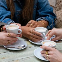 "London" 18 karat forgyldt ring med personlig gravering