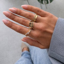 "London" 18 karat forgyldt ring med personlig gravering