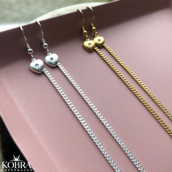 "Loulou" kde reringe i guld med lille hjerte-vedhng med hvid sten