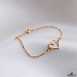 "Love" golden bracelet with heart