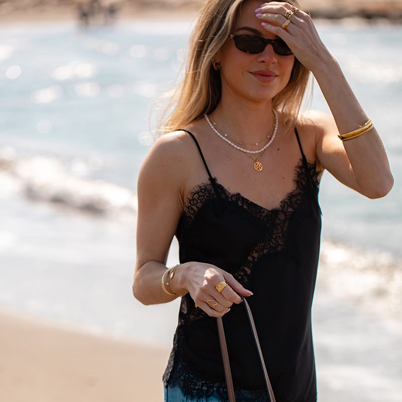 "Love" stor hjerte ring i guld