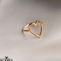 "Love" stor hjerte ring i guld