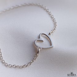 "Love" slv armbnd med hjerte