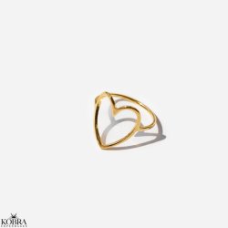 "Love" stor hjerte ring i guld