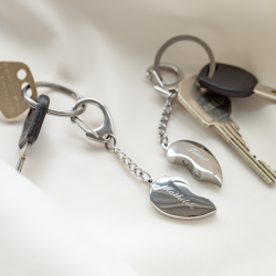 "Love-Link" Keychain Set with Engraving