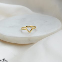 "Lovella" 18 karat forgyldt hjerte ring