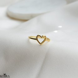 "Lovella" 18 karat forgyldt hjerte ring