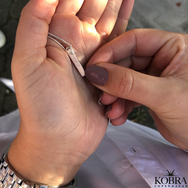 Paisley" slv halskde med din gravering