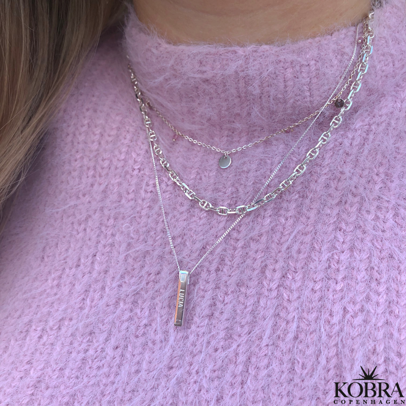 Paisley" slv halskde med din gravering