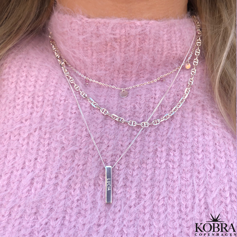 Paisley" slv halskde med din gravering