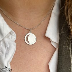 "Moon" slv halskde med udskret mne