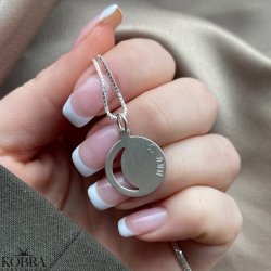 "Moon" slv halskde med udskret mne