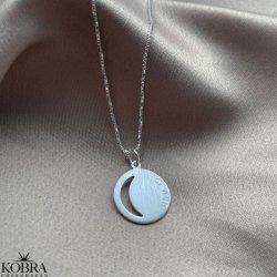 "Moon" slv halskde med udskret mne
