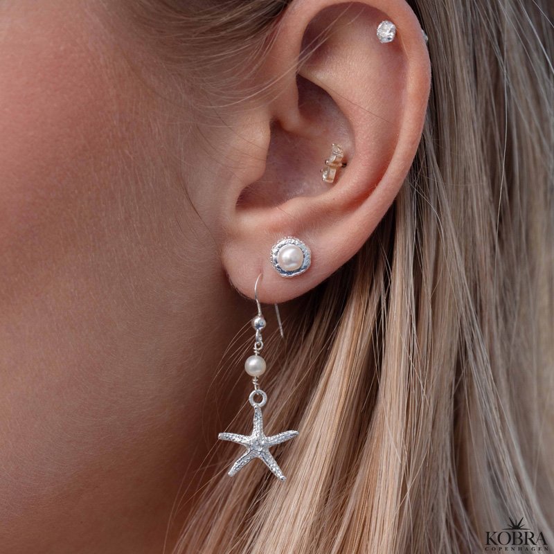 "Sea Of Love" sknne slvreringe med sstjerne og gte perler