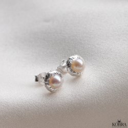 "Luna Mae" slv reringe / restikker med gte ferskvandsperler