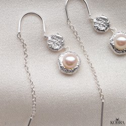 "Luna Mae" slv retrd med gte ferskvandsperler