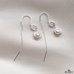 "Luna Mae" slv retrd med gte ferskvandsperler