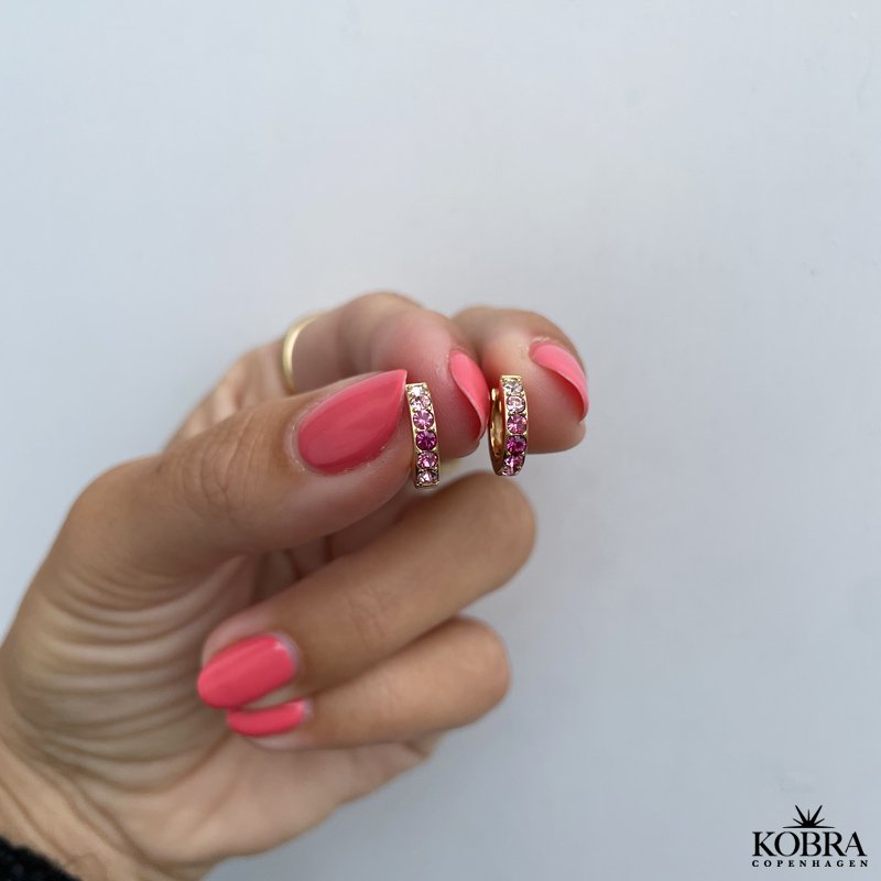 "Sevilla" sm guld creoler med lyserde sten