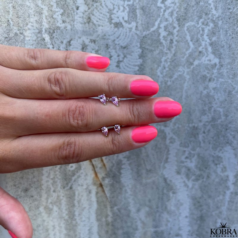 "Lise" silver earrings with pink zirconia stones