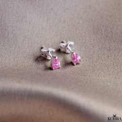 "Lise" silver earrings with pink zirconia stones