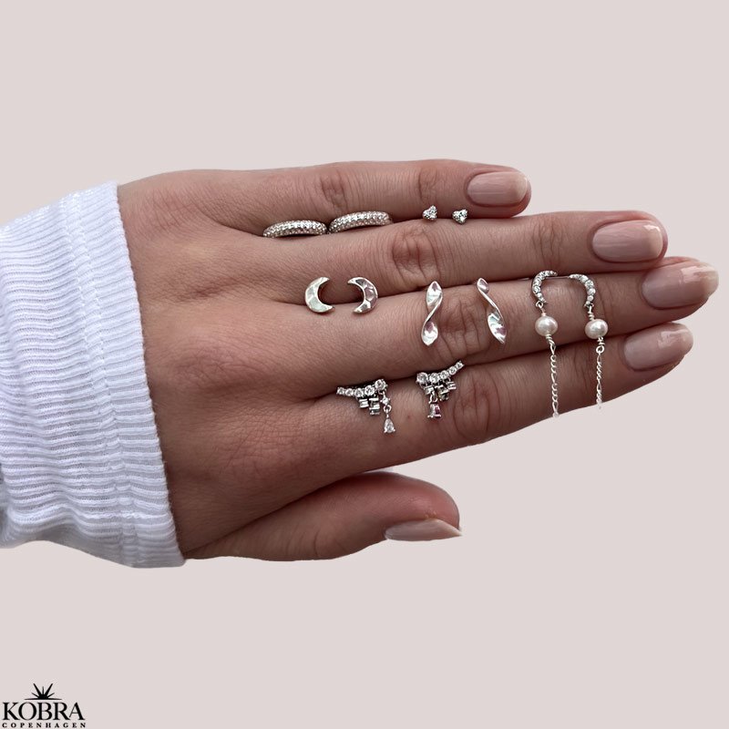 "Nora" slv reringe med hngende drbe-sten