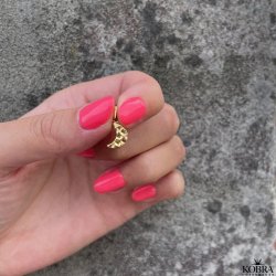  "Moon" Hammered moon charm in gold