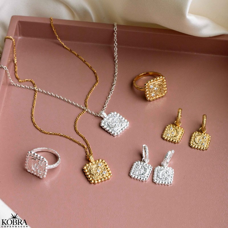 "Moondust" silver ring with moons and stars