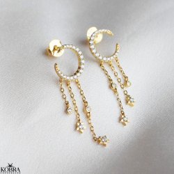 "Clarity" mne reringe i guld med sm stjerner 