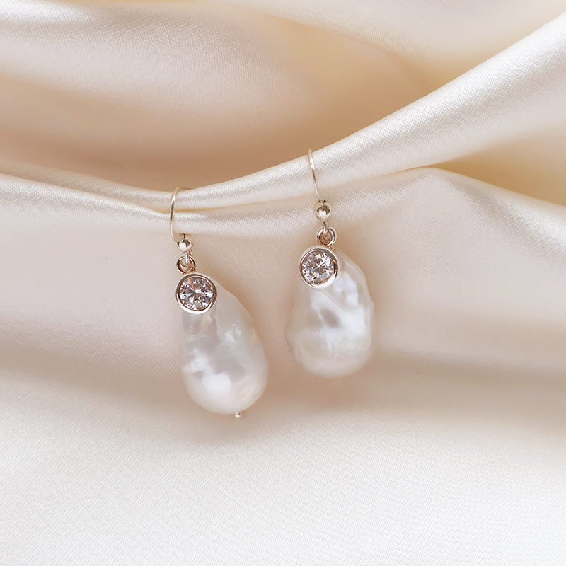 "Maggie" giant baroque freshwater pearls with your personal birthstone