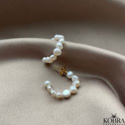 "Maggie" guld perle hoops / øreringe