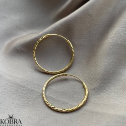 "Maisy" 18 karat forgyldte diamanteret hoops (30mm.)