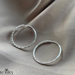 "Maisy" diamanteret slv hoops (30mm)