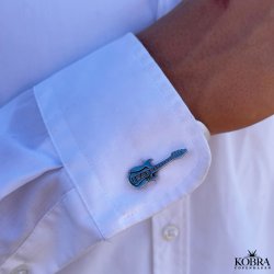 Manchetter i massivt sterling slv med guitarer