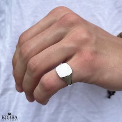 "London" Signet ring i slv med din gravering til mnd