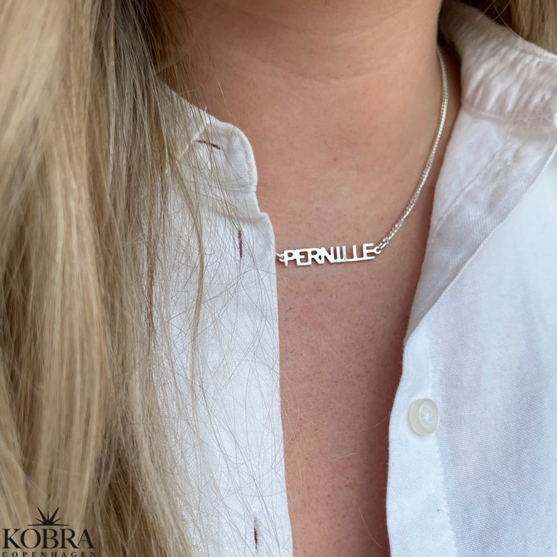 "Manhattan" sterling slv navnehalskde med panzerkde