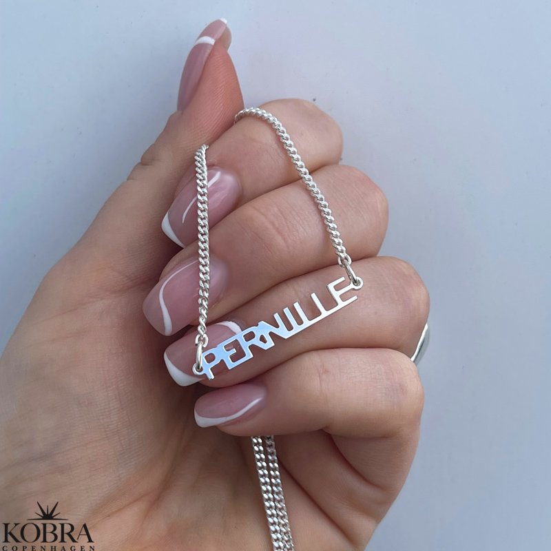 "Manhattan" sterling slv navnehalskde med panzerkde