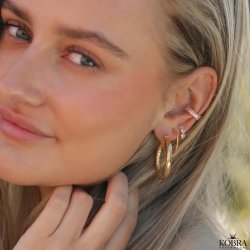 "Cirkeline" (small) sm hoops i 18 karat forgyldt