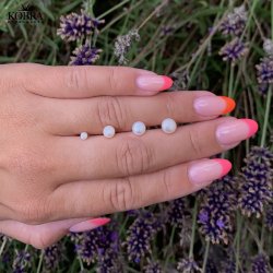 "Margrethe" silver earrings with freshwater pearls (7 mm)