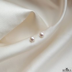 "Margrethe" silver earrings with freshwater pearls ( 6 mm )