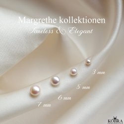 "Margrethe" silver earrings with freshwater pearls ( 6 mm )