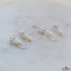 "Margrethe" slv reringe med perler til 2 huller