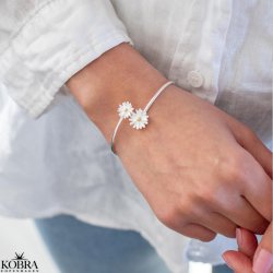 "Marguerit" silver armband / armlet with 2 daisies