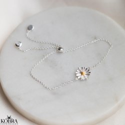 "Marguerit" sølv armbånd med marguerit
