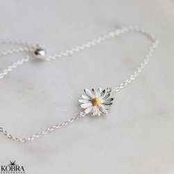 "Marguerit" sølv armbånd med marguerit